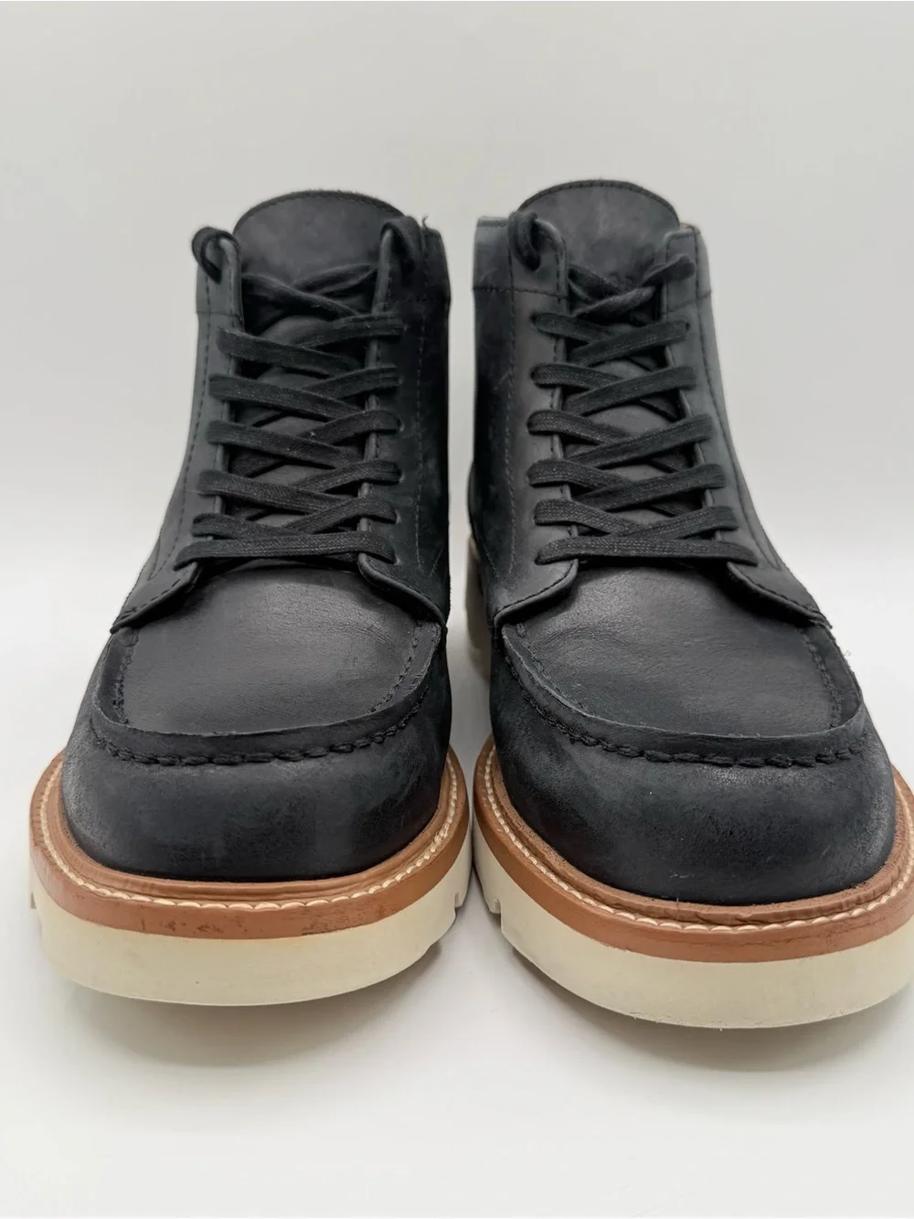 Chukka Vibram LABEL Go-To Moc Boot Mens 10.5 Wms 12 Charcoal  Leather Unisex